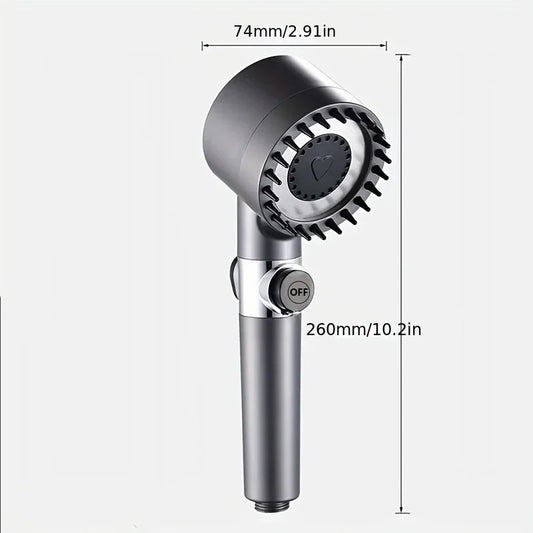 Shower Showerhead High Pressure Shower Head One Button Water Stop Water Water Saving Adjustable 4 Mode Water Massage Shower Head