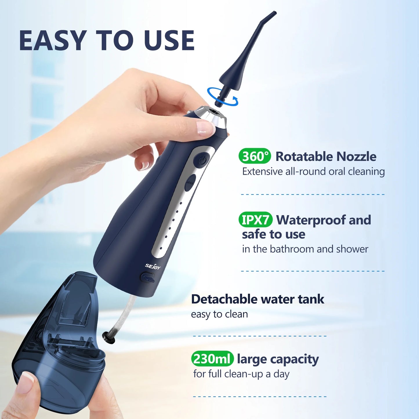 Cordless Water Flosser, Dental Oral Irrigator
