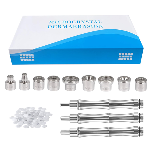 Diamond Dermabrasion Head, Microdermabrasion Kit (9 Tips and 3 Wands and 1 Pack Filters), Facial Exfoliator Tool for Home