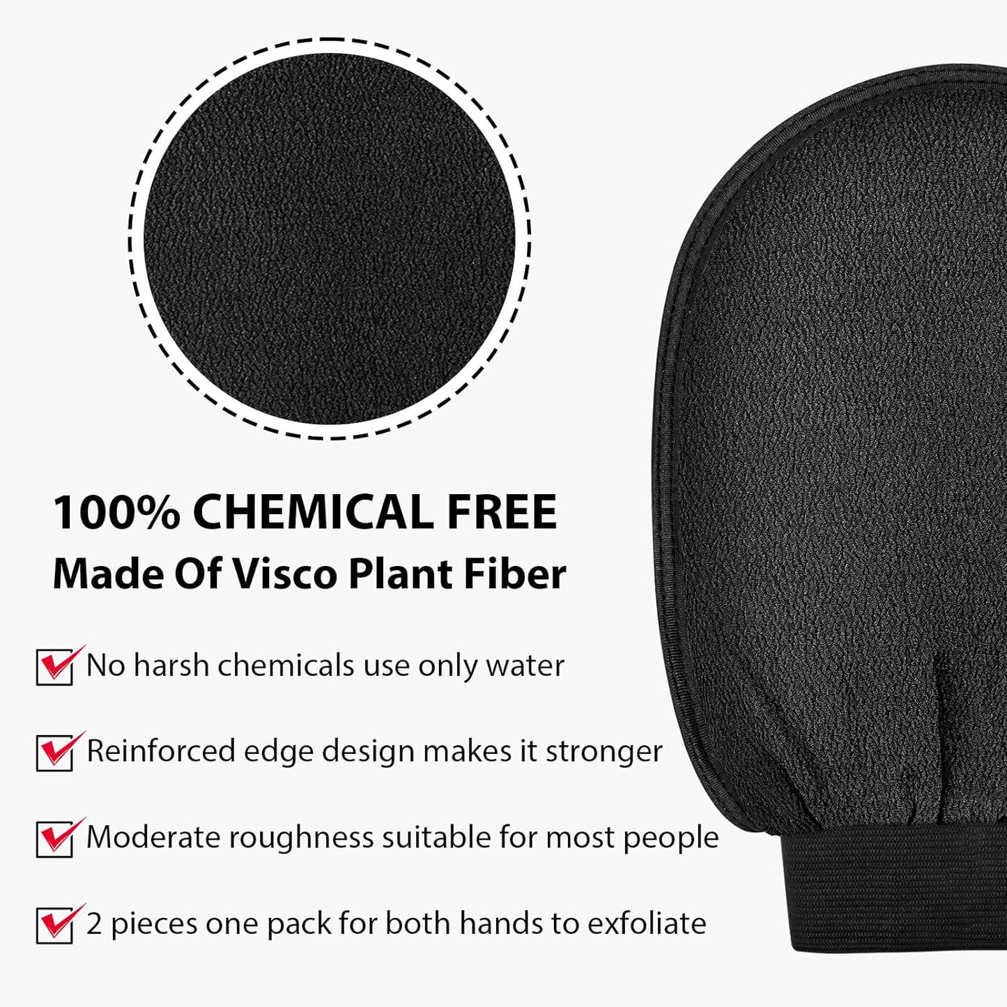 Exfoliating Gloves, Exfoliating Body Scrubber for Bath Shower Exfoliation, Body Scrub Exfoliator Loofah Sponge for Dead Skin Remover, Deep Korean Exfoliating Mitt