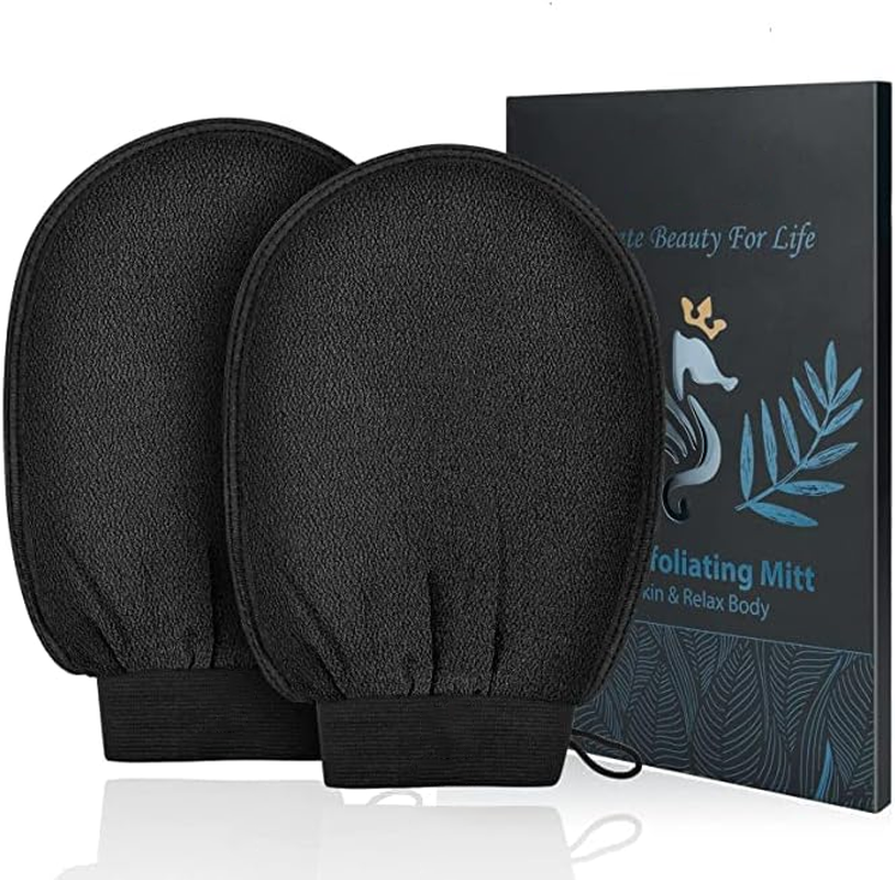 Exfoliating Gloves, Exfoliating Body Scrubber for Bath Shower Exfoliation, Body Scrub Exfoliator Loofah Sponge for Dead Skin Remover, Deep Korean Exfoliating Mitt