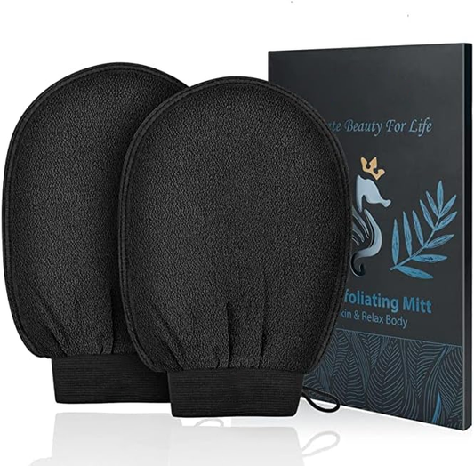 Exfoliating Gloves, Exfoliating Body Scrubber for Bath Shower Exfoliation, Body Scrub Exfoliator Loofah Sponge for Dead Skin Remover, Deep Korean Exfoliating Mitt