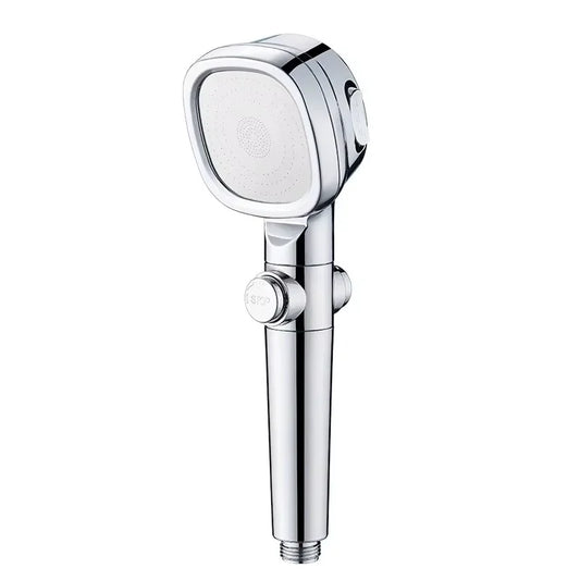 Square Adjustable High Pressure Shower Head Filter Water Saving Shower Head One Click Water Stop Bathroom Accessories