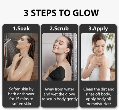 Exfoliating Gloves, Exfoliating Body Scrubber for Bath Shower Exfoliation, Body Scrub Exfoliator Loofah Sponge for Dead Skin Remover, Deep Korean Exfoliating Mitt